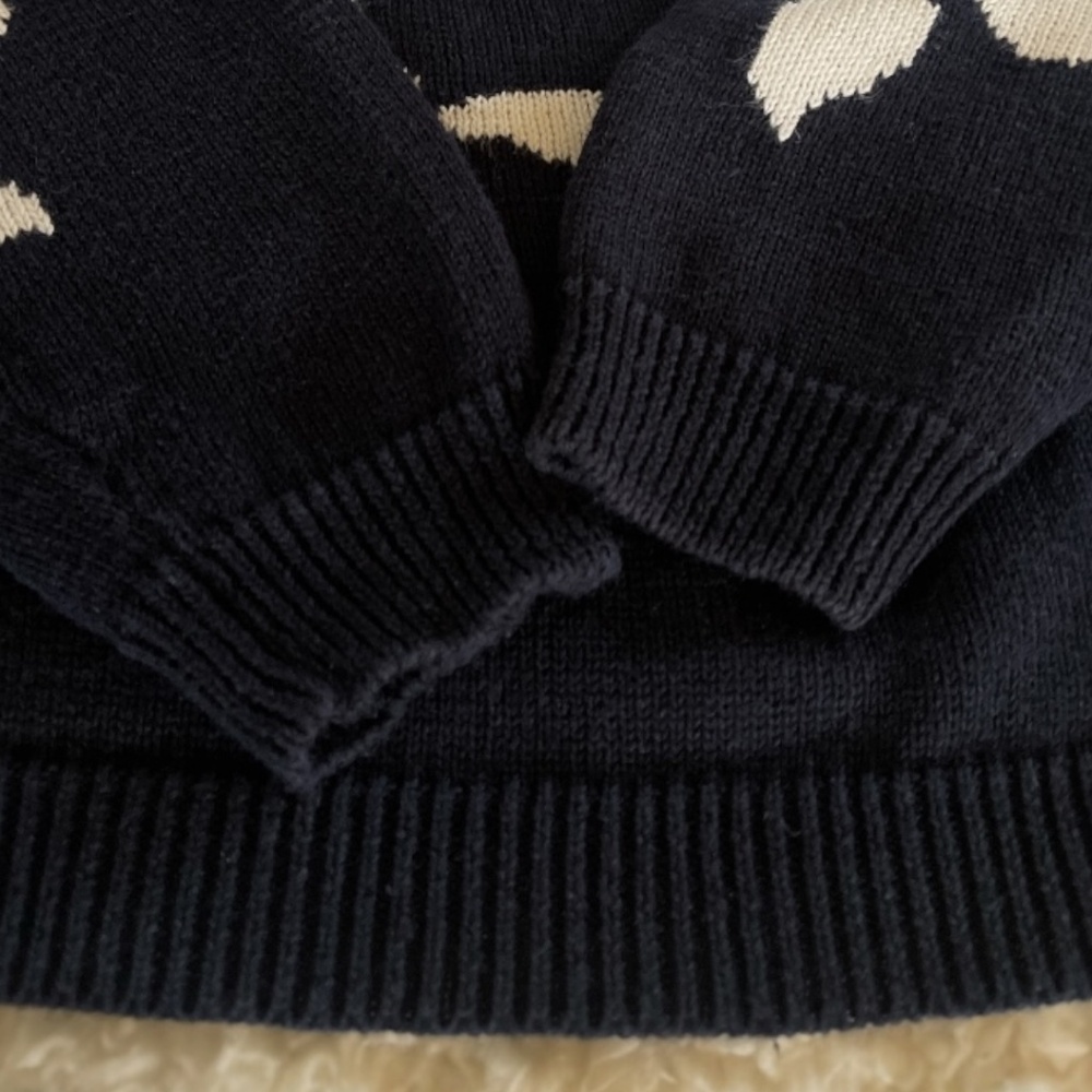 Vintage 90s Bleyle Ramie Cotton Sweater –Black Botanical Size M - Picture 3 of 9